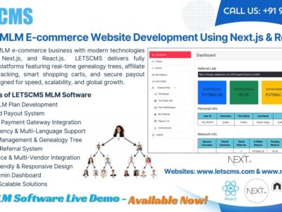 Node.js MLM E-commerce Website Development Using Next.js & React.js for LETSCMS