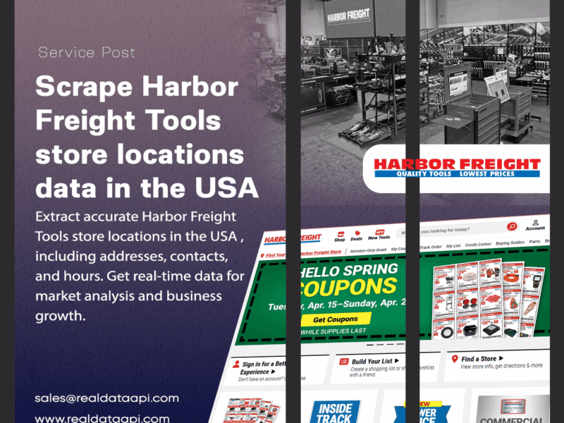 Harbor Freight Tools store Locations Data Scraping in the USA