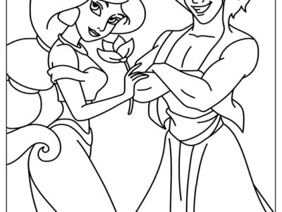Aladdin and Princess Jasmine Coloring Pages