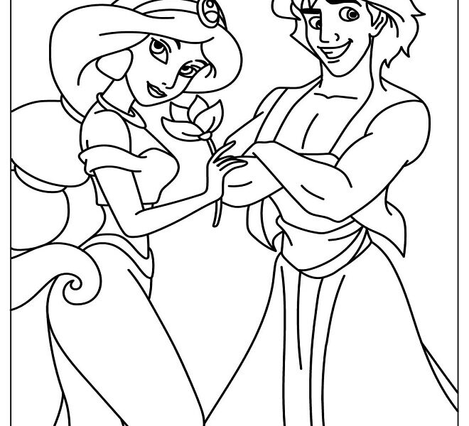 Aladdin and Princess Jasmine Coloring Pages