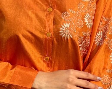 Buy online chikankari short kurti, chikankari tops - Nazrana Chikan