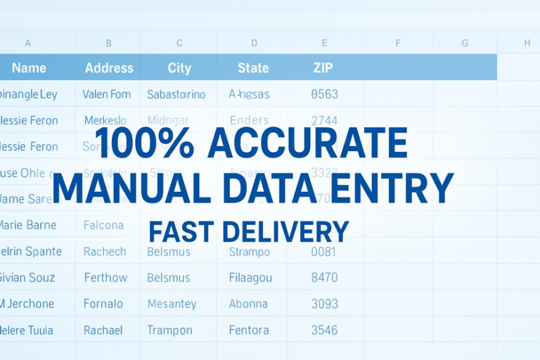 Accurate Reliable Manual Data Entry Web Research and Admin Support – Fiverr Freelancer 768x512