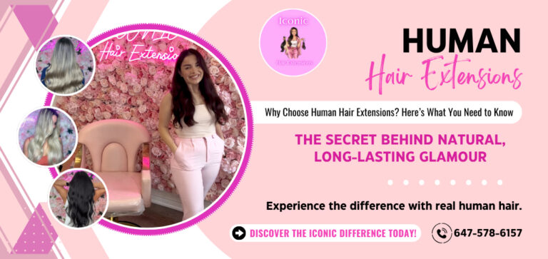 Human hair extensions 768x363