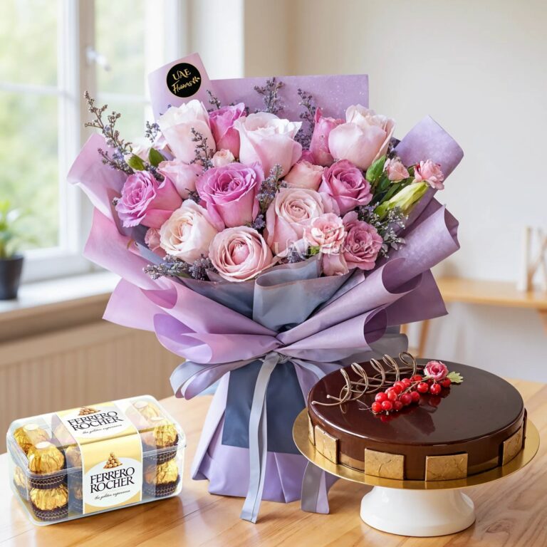 Bouquet of Flowers Cake Chocolate AED 479 768x768